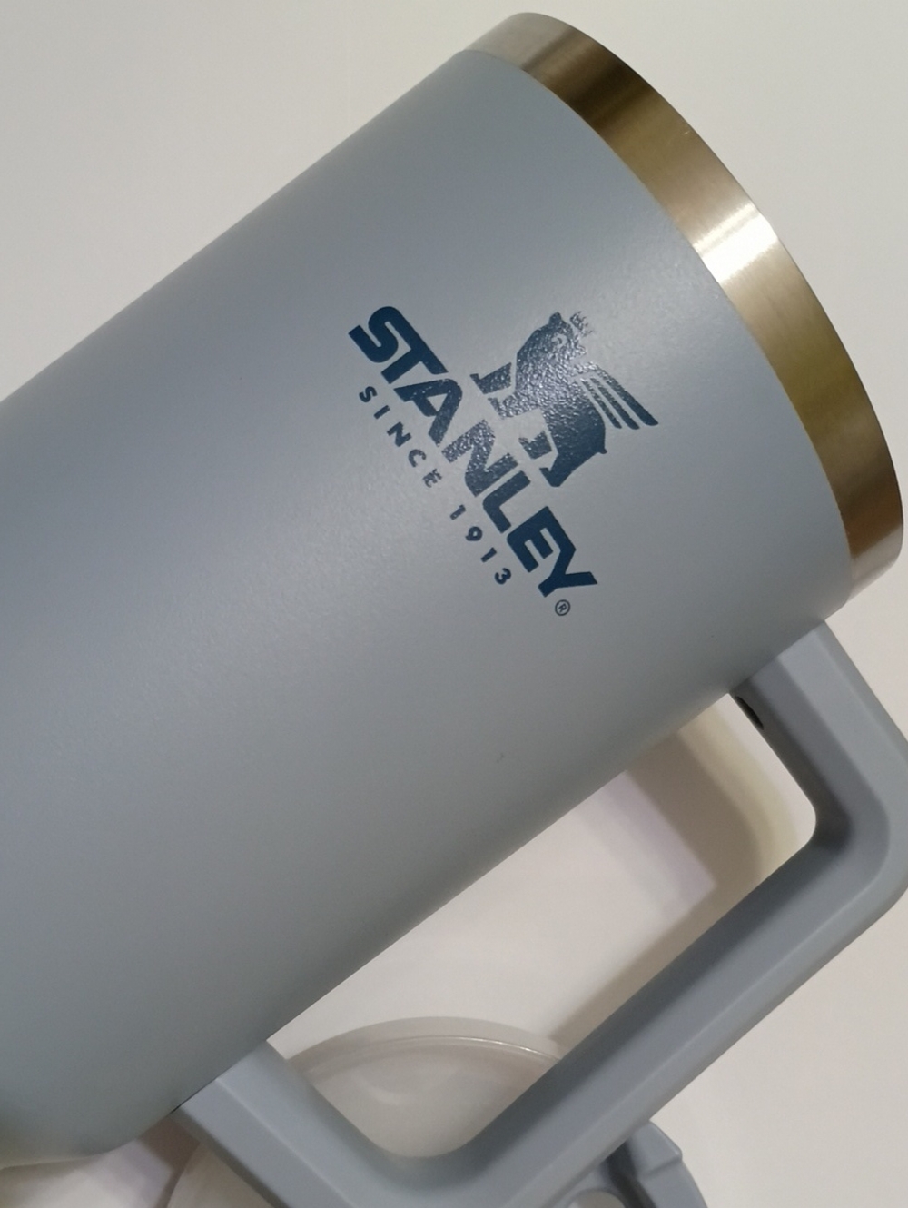 Stanley "Since 1913" Matte Light Blue Travel Mug with Silver Rim